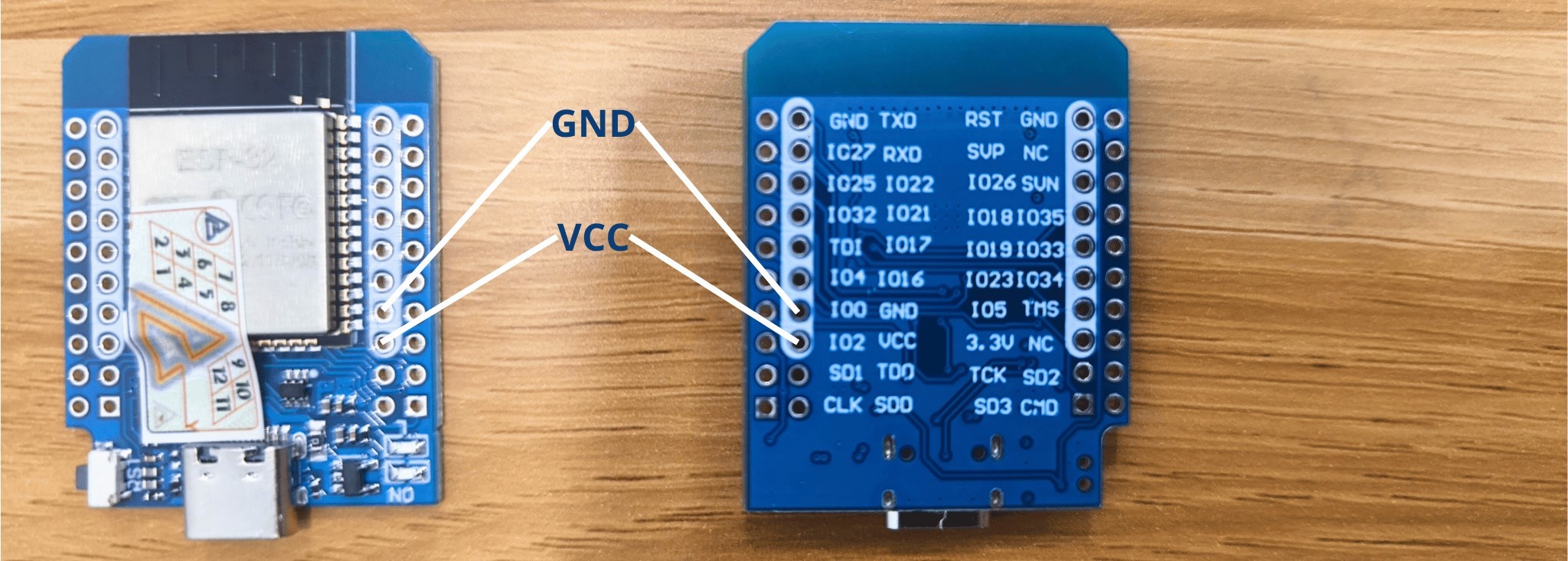 VCC GND ESP32